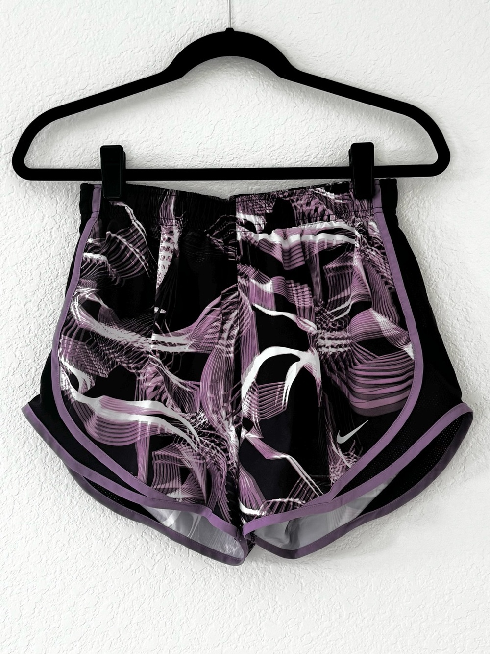 Nike Dri-Fit Purple Abstract Pattern Lined Running Shorts